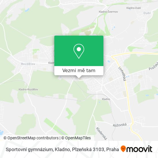 Sportovní gymnázium, Kladno, Plzeňská 3103 mapa
