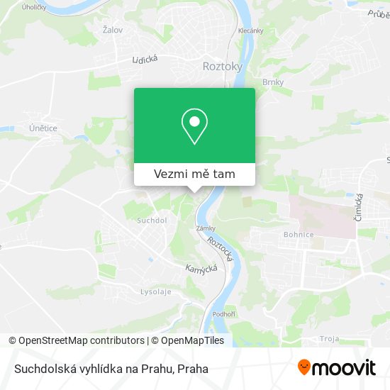 Suchdolská vyhlídka na Prahu mapa