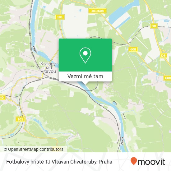 Fotbalový hřiště TJ Vltavan Chvatěruby mapa