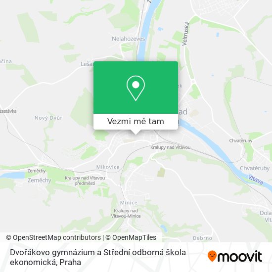 Dvořákovo gymnázium a Střední odborná škola ekonomická mapa