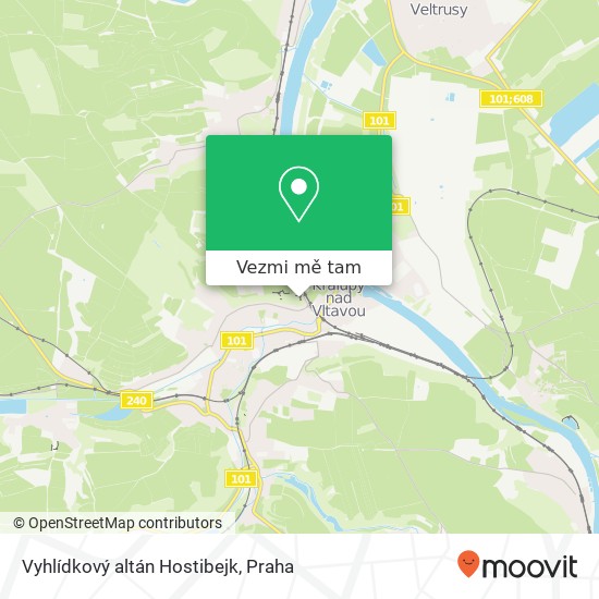 Vyhlídkový altán Hostibejk mapa