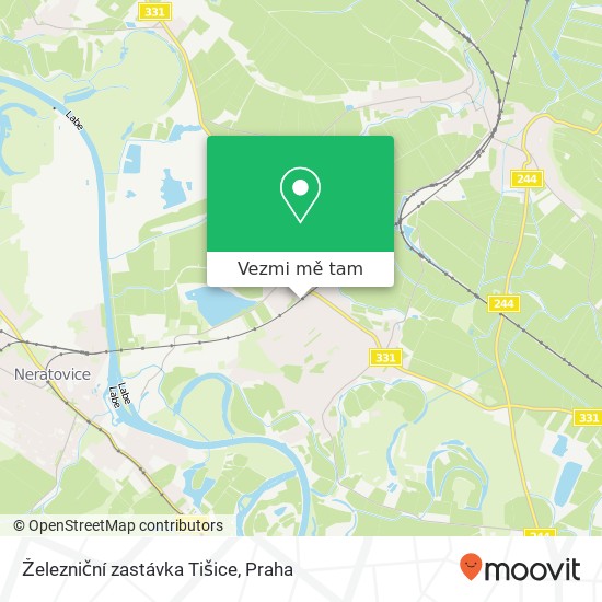 Železniční zastávka Tišice mapa