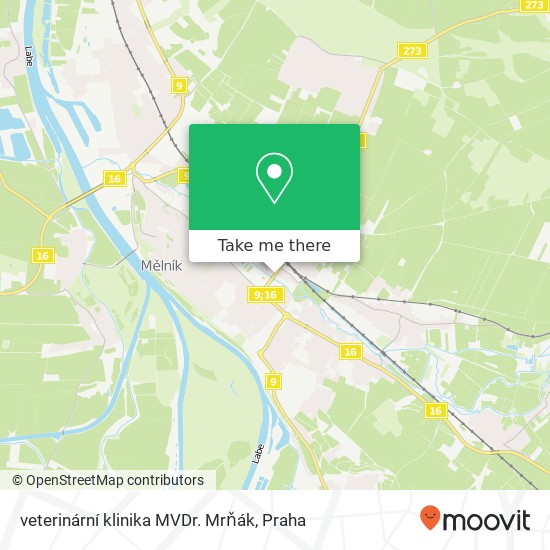 veterinární klinika MVDr.  Mrňák mapa