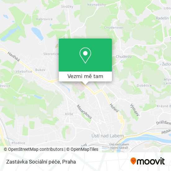 Zastávka Sociální péče mapa