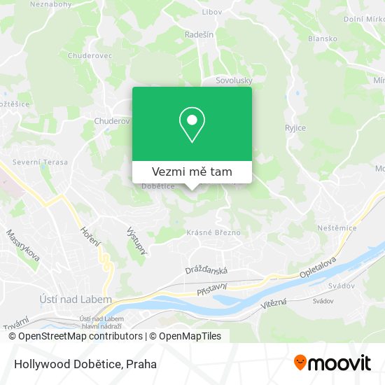 Hollywood Dobětice mapa