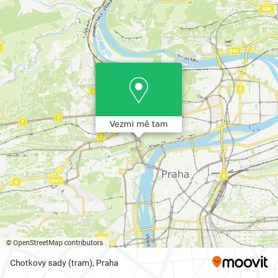 Chotkovy sady (tram) mapa