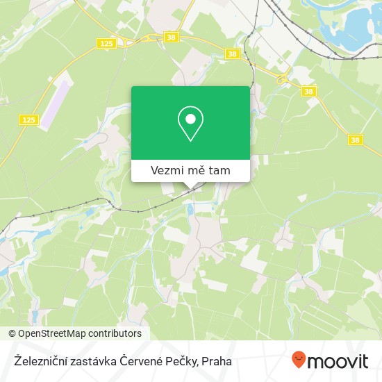 Železniční zastávka Červené Pečky mapa