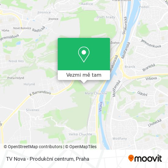 TV Nova - Produkční centrum mapa