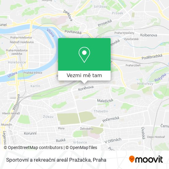 Sportovní a rekreační areál Pražačka mapa