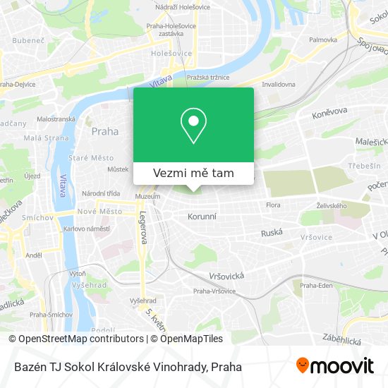 Bazén TJ Sokol Královské Vinohrady mapa