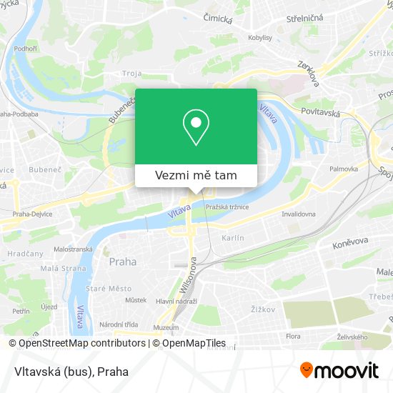 Vltavská (bus) mapa