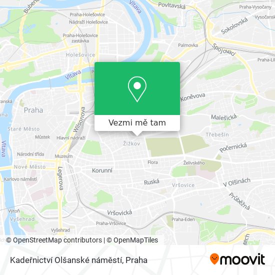 Kadeřnictví Olšanské náměstí mapa
