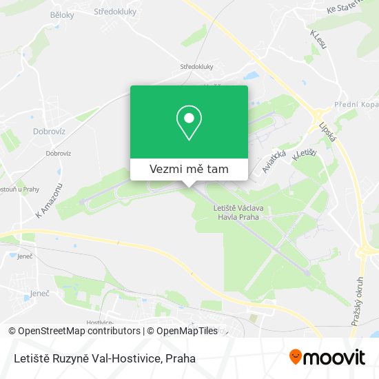 Letiště Ruzyně Val-Hostivice mapa