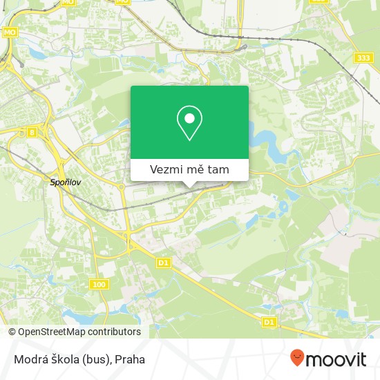 Modrá škola (bus) mapa