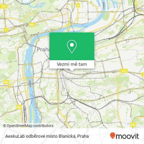 AeskuLab odběrové místo Blanická mapa