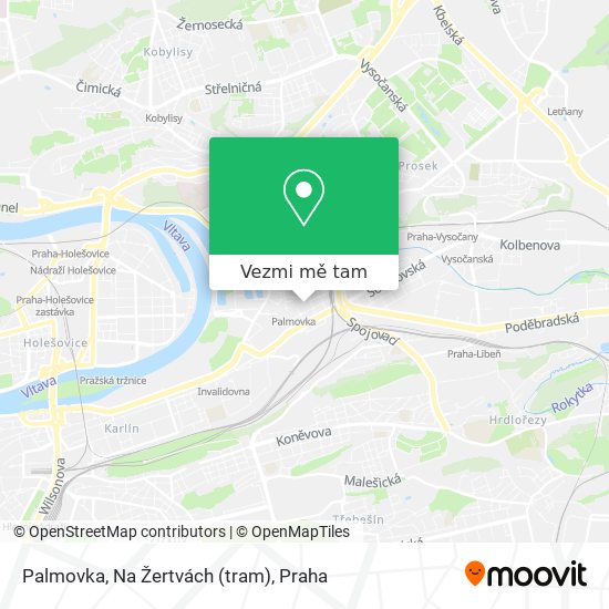 Palmovka, Na Žertvách (tram) mapa