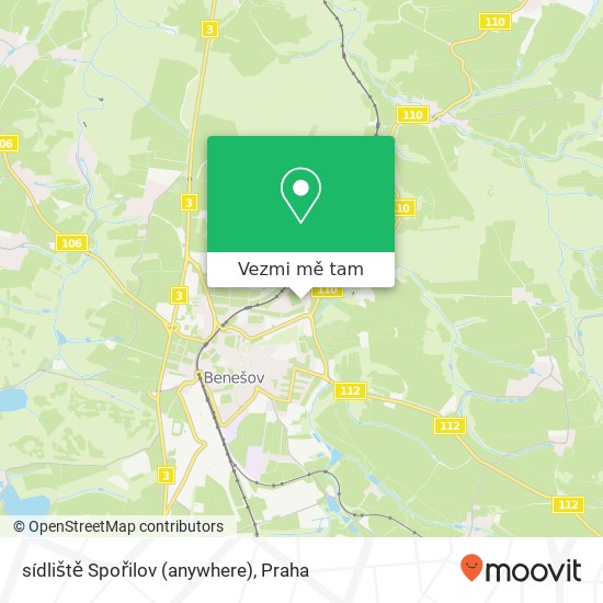 sídliště Spořilov (anywhere) mapa