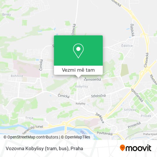 Vozovna Kobylisy (tram, bus) mapa