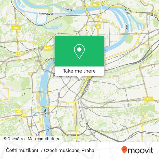 Češti muzikanti / Czech musicans mapa
