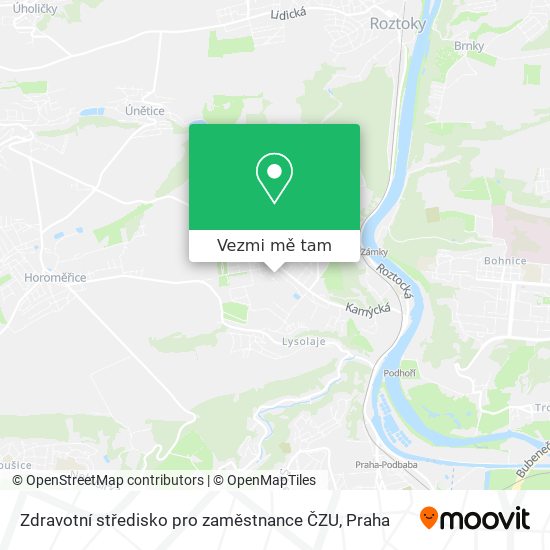 Zdravotní středisko pro zaměstnance ČZU mapa