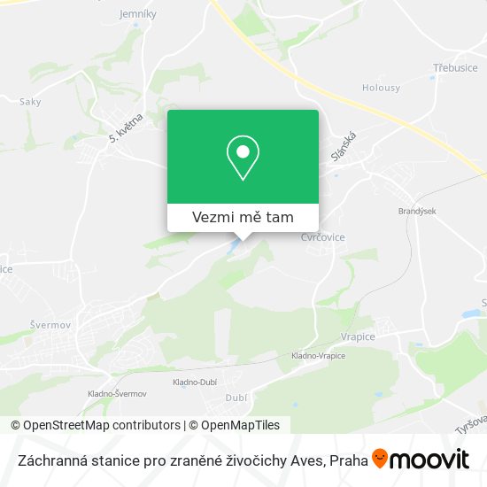 Záchranná stanice pro zraněné živočichy Aves mapa