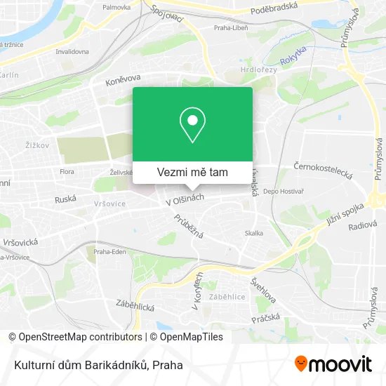 Kulturní dům Barikádníků mapa