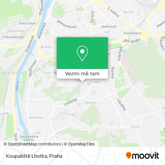 Koupaliště Lhotka mapa