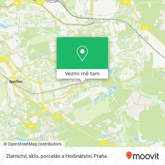 Zlatnictví, sklo, porcelán a Hodinářství mapa