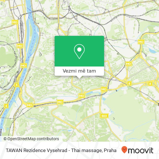 TAWAN Rezidence Vysehrad - Thai massage mapa