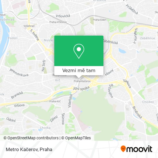 Metro Kačerov mapa
