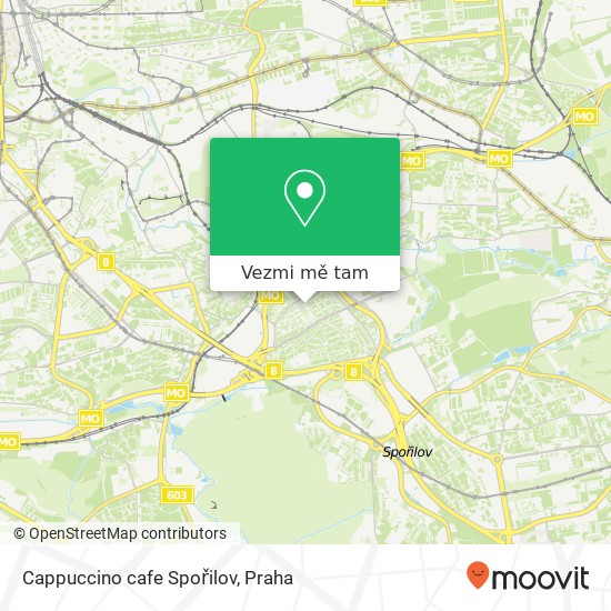 Cappuccino cafe Spořilov mapa