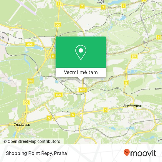 Shopping Point Řepy mapa