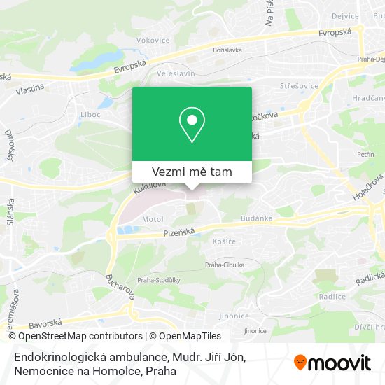 Endokrinologická ambulance, Mudr. Jiří Jón, Nemocnice na Homolce mapa