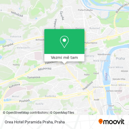 Orea Hotel Pyramida Praha mapa
