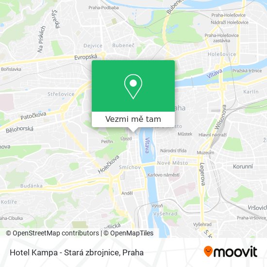 Hotel Kampa - Stará zbrojnice mapa