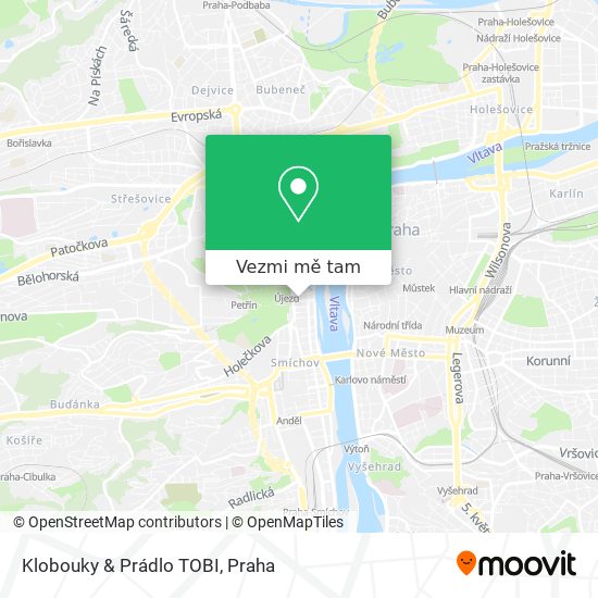 Klobouky & Prádlo TOBI mapa