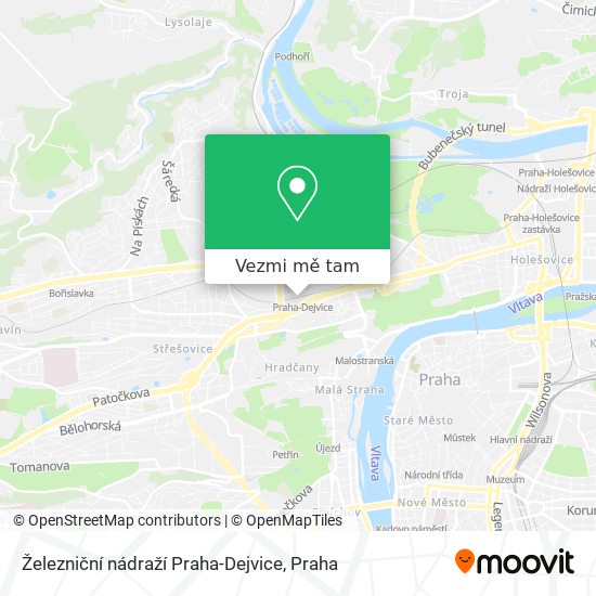 Železniční nádraží Praha-Dejvice mapa