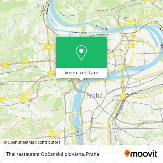 Thai restaurant Občanská plovárna mapa