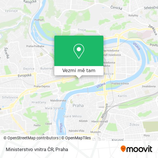 Ministerstvo vnitra ČR mapa