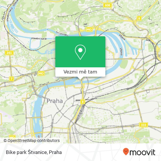 Bike park Štvanice mapa
