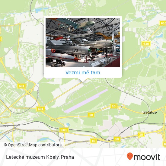 Letecké muzeum Kbely mapa