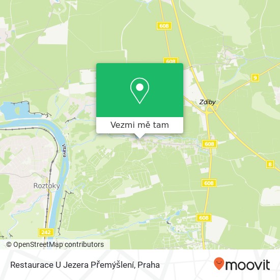 Restaurace U Jezera Přemýšlení mapa