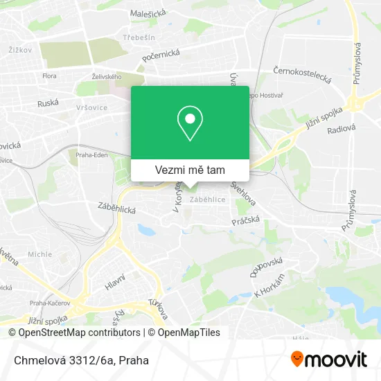 Chmelová 3312/6a mapa