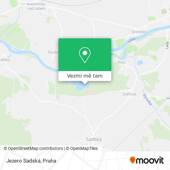 Jezero Sadská mapa