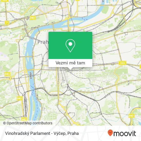 Vinohradský Parlament - Výčep mapa