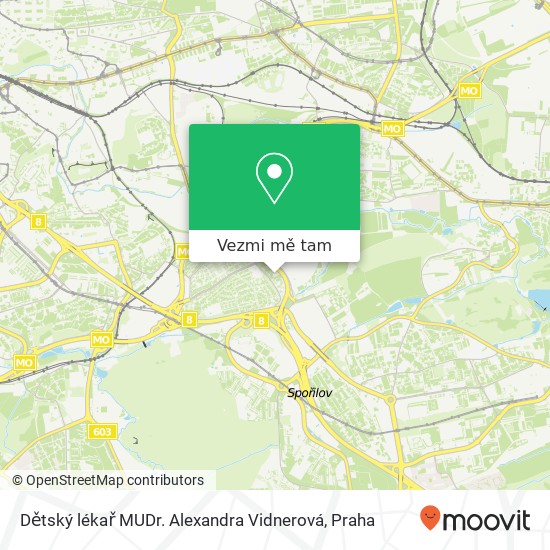 Dětský lékař MUDr. Alexandra Vidnerová mapa