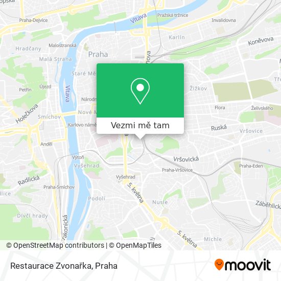 Restaurace Zvonařka mapa