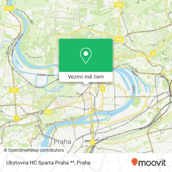 Ubytovna HC Sparta Praha ** mapa