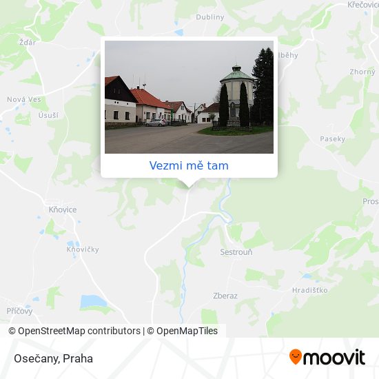 Osečany mapa