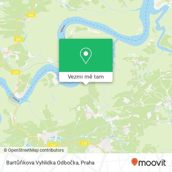 Bartůňkova Vyhlídka Odbočka mapa